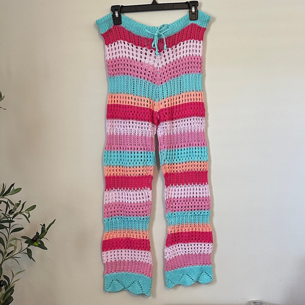 Katydid Multicolor Crochet Pants
